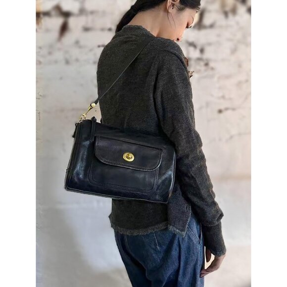 Women's Stylish Genuine Leather Shoulder Bag Lady with Two Strap - Picture 5 of 7